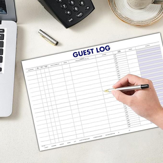 Guest Log Book for Automotive Dealerships – Customer Sign-in Tracking Log – 17" - Image 2