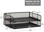 Mind Reader Stackable Paper Tray, Desktop Organizer, File Storage, Metal Mesh - Image 3