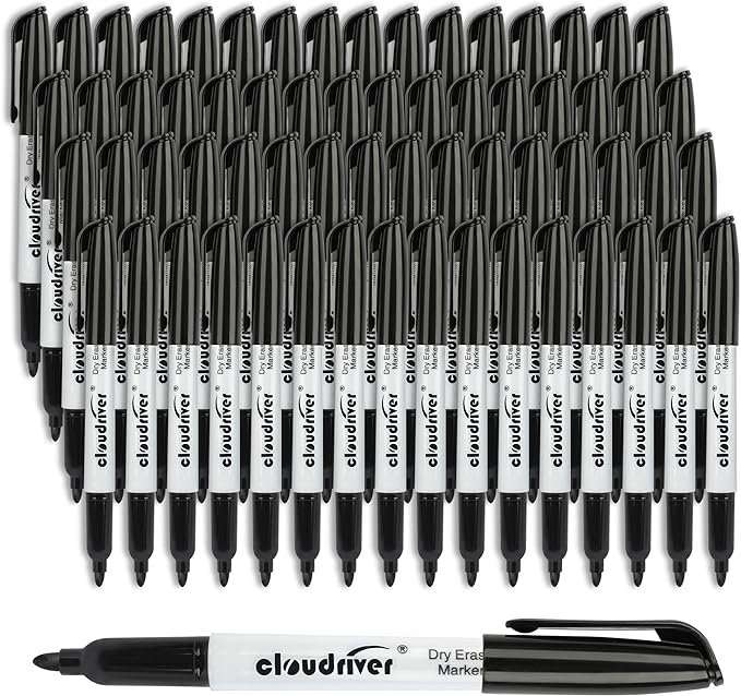 cloudriver Dry Erase Markers 128 Pack, Fine Tip, Low Odor, Bulk Dry Erase Marker by cloudriver