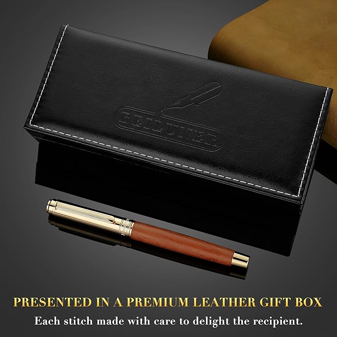 BEILUNER 316 Fountain Pen, Stunning Luxury Rosewood, 24K Gilded Nib, Gorgeous - Image 6