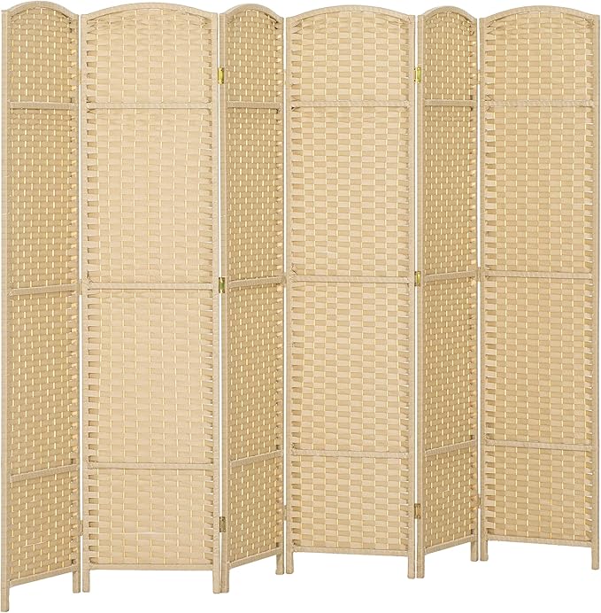 HOMCOM Room Divider, 6 Panel Folding Privacy Screen, 5.6' Tall Freestanding by HOMCOM