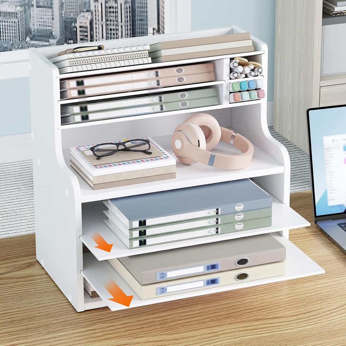 HOOBRO Desktop File Organizer, 7-Tier Desktop Letter Sorter, Mail Holder