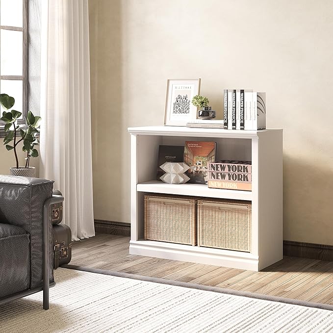 Bevfint 30" Bookcase, 2-Tier Display Shelves Open Storage Organizer, Book Case by Bevfint