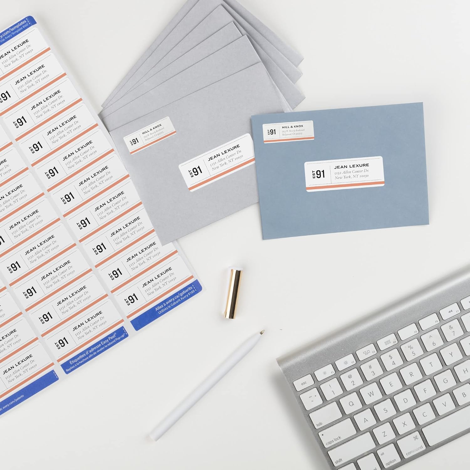 Avery Easy Peel Address Labels, Inkjet Printers, White, 1" x 2-5/8", Box of 750 Labels (08160)
