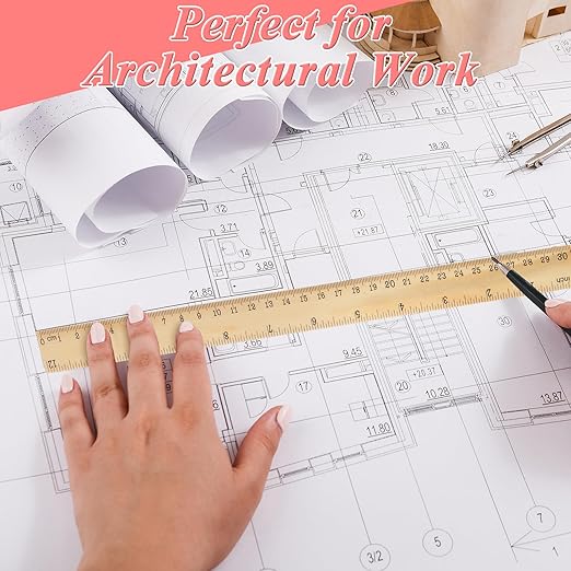 QTLCOHD 144 Pack 12 Inch Wooden Ruler, Pine Wood Measuring Rulers Bulk - Image 6