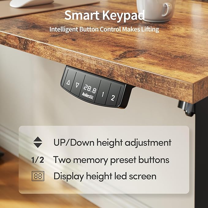 Agilestic Electric Standing Desk 40 x 24 Inches, Height Adjustable Desk - Image 6