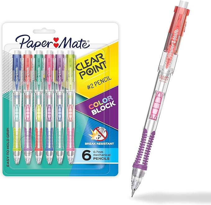 Paper Mate Clearpoint Mechanical Pencil, Break-Resistant, Color Block Edition by PaperMate