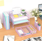 Marbrasse Desk Organizer and Accessories，4-Tier Paper Letter Tray Organizer - Image 2