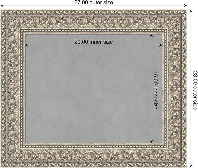 Amanti Art Silver Framed Magnetic Board 23x27 Small Vision Board - Image 2