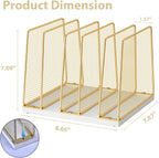 leketree gold desk file organizer, 5-section upright file, package contents