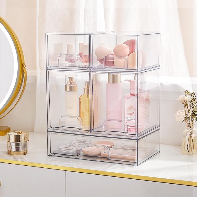 Vtopmart Stackable Storage Drawers Set of 5, Beauty Supplies Storage, Pantry - Image 9
