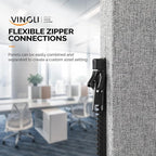 VINGLI Room Divider Screen, Freestanding Privacy Partition Wall, Zipper - Image 3