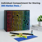 sanfurney art marker storage rack for 300 markers showing dimensions