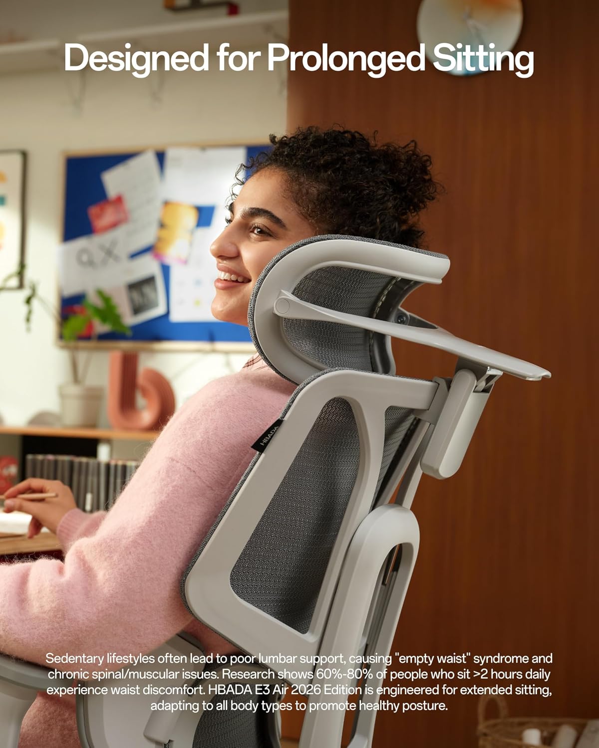Hbada E3 Air Ergonomic Office Chair, 3-Zone Lumbar Support, Comfy Home Office...