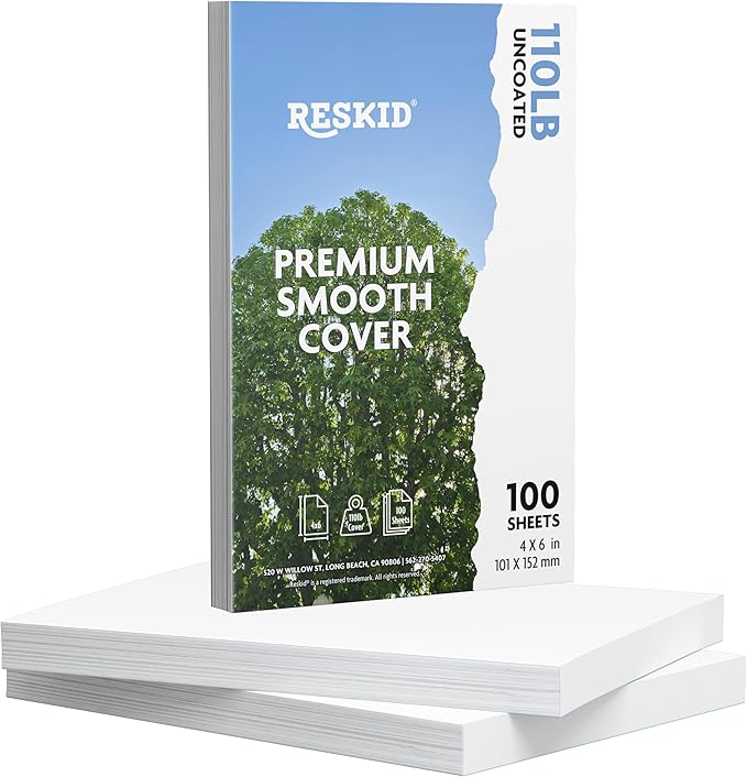 Reskid 100 Pack of 4x6 Thick Heavyweight Index Cards on 110lb Card Stock by Unknown
