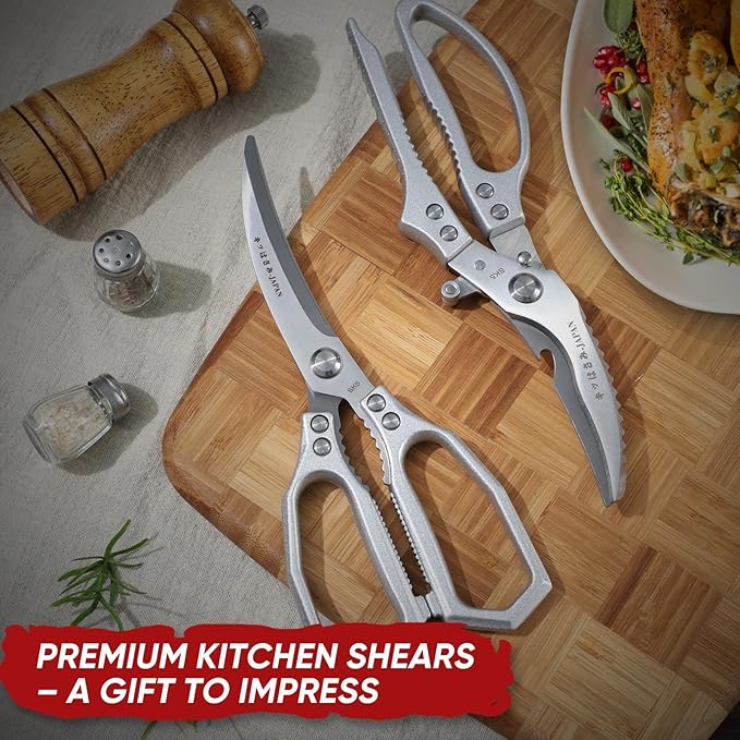 TIVOLI Kitchen Scissors Set Silver, Japanese Stainless Steel Kitchen Shears - Image 6
