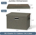 Graciadeco Large 17" 36 Quart Collapsible Stackable Storage Bins - Image 2