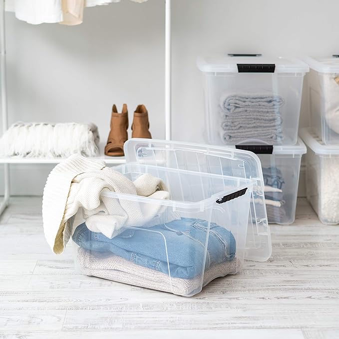IRIS USA 40 Qt Stackable Plastic Storage Bins - Image 4