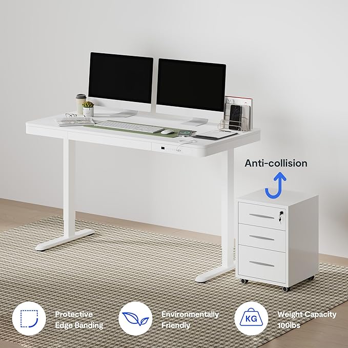FLEXISPOT 55" White Electric Standing Desk - Image 8