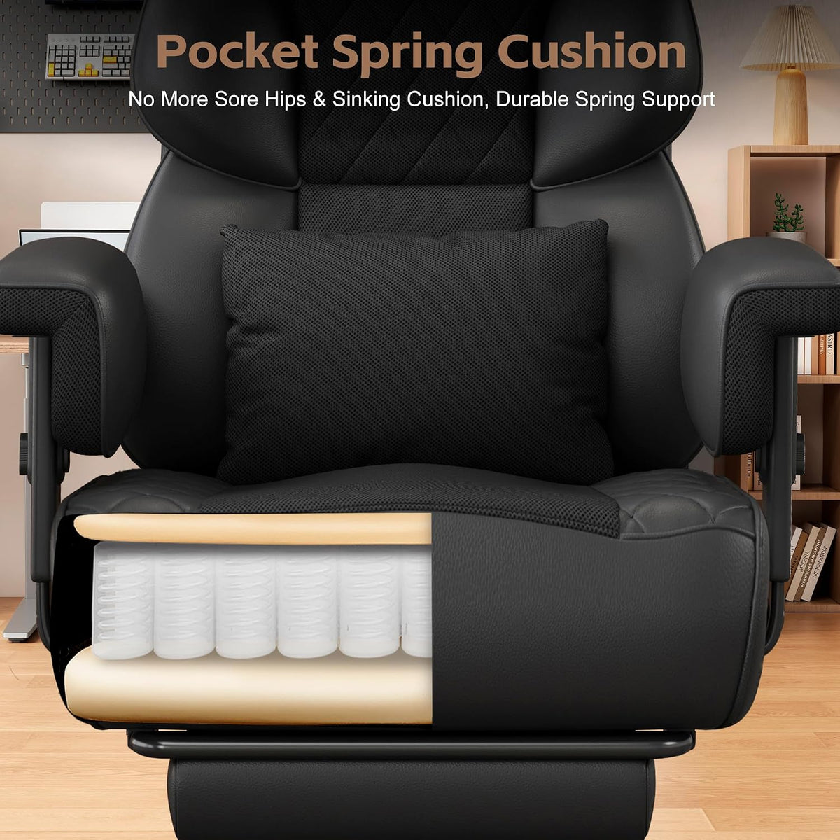 Vonesse Office Chair, Desk Chair with Soft Adjustable Armrests, Ergonomic Hig...