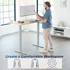 VIVO Heavy Duty Dual Motor Electric Sit Stand Desk Frame, 220 lbs Capacity up - Image 6