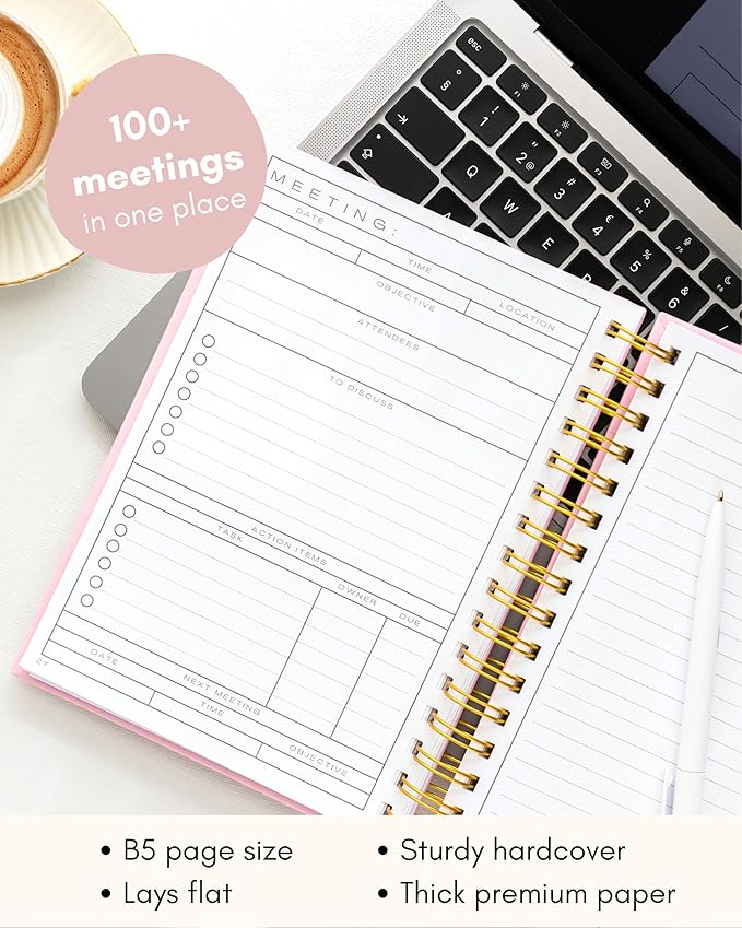 Lamare Meeting Notebook for Work Organization – Perfect Work Notebook for Note - Image 7