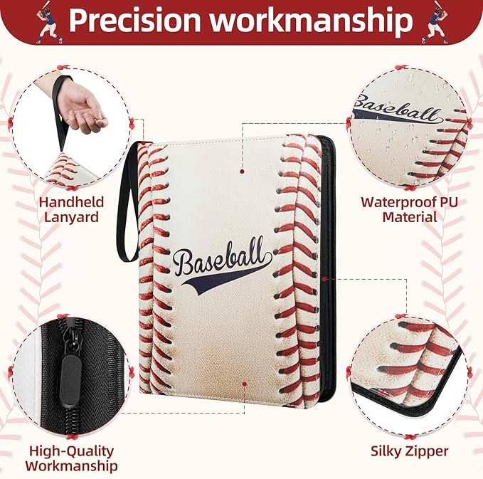 1080 Pockets Baseball Card Binder 9 Pocket, Trading Card Binder - Image 3