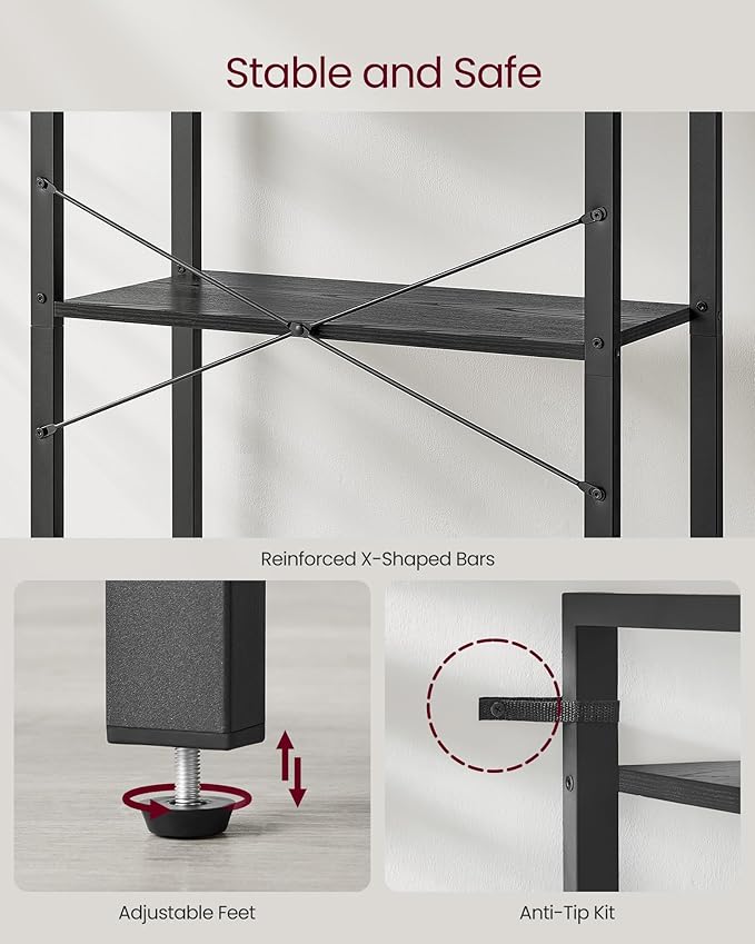 VASAGLE 5-Tier Bookshelf, Bookcase - Image 5