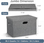 Graciadeco Large 17" 36 Quart Collapsible Stackable Storage Bins - Image 2