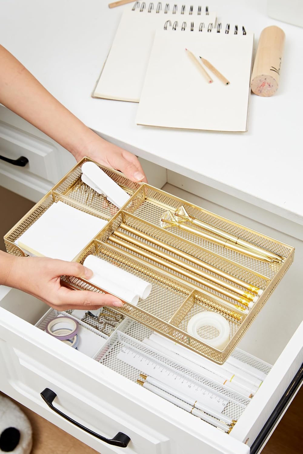 Annova Desk Drawer Organizer Tray for Office Organization - Metal Mesh - Stor...
