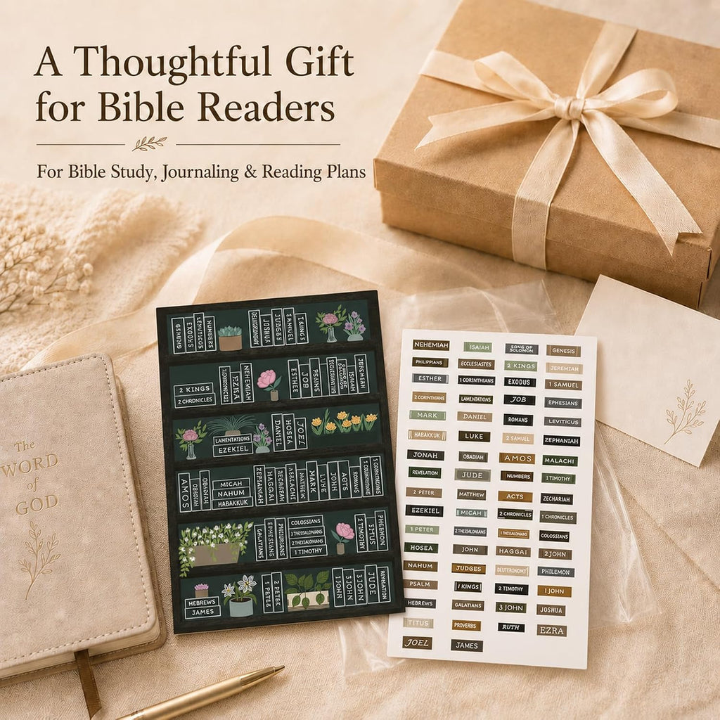 Bible Reading Tracker Bible Labels Bible Study Stickers Bible Study Supplies Unique Gifts for Bible Readers Beginning the Journey of Deeper Reading in the Bible (Macaron Bookshelf)