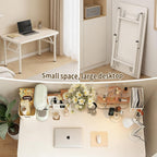 Small Folding Computer Desk - 31.5 Inch Foldable Small Spaces Compact Desk,No Assembly,Bedroom, Dorm and Apartment,Portable Study for Home Office Table