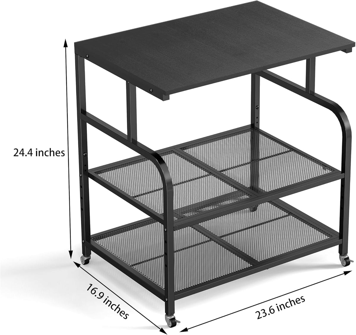 niffgaff Mobile Printer Stand with Large Desktop - 3 Tier Shelf, 24.4 Inch He...