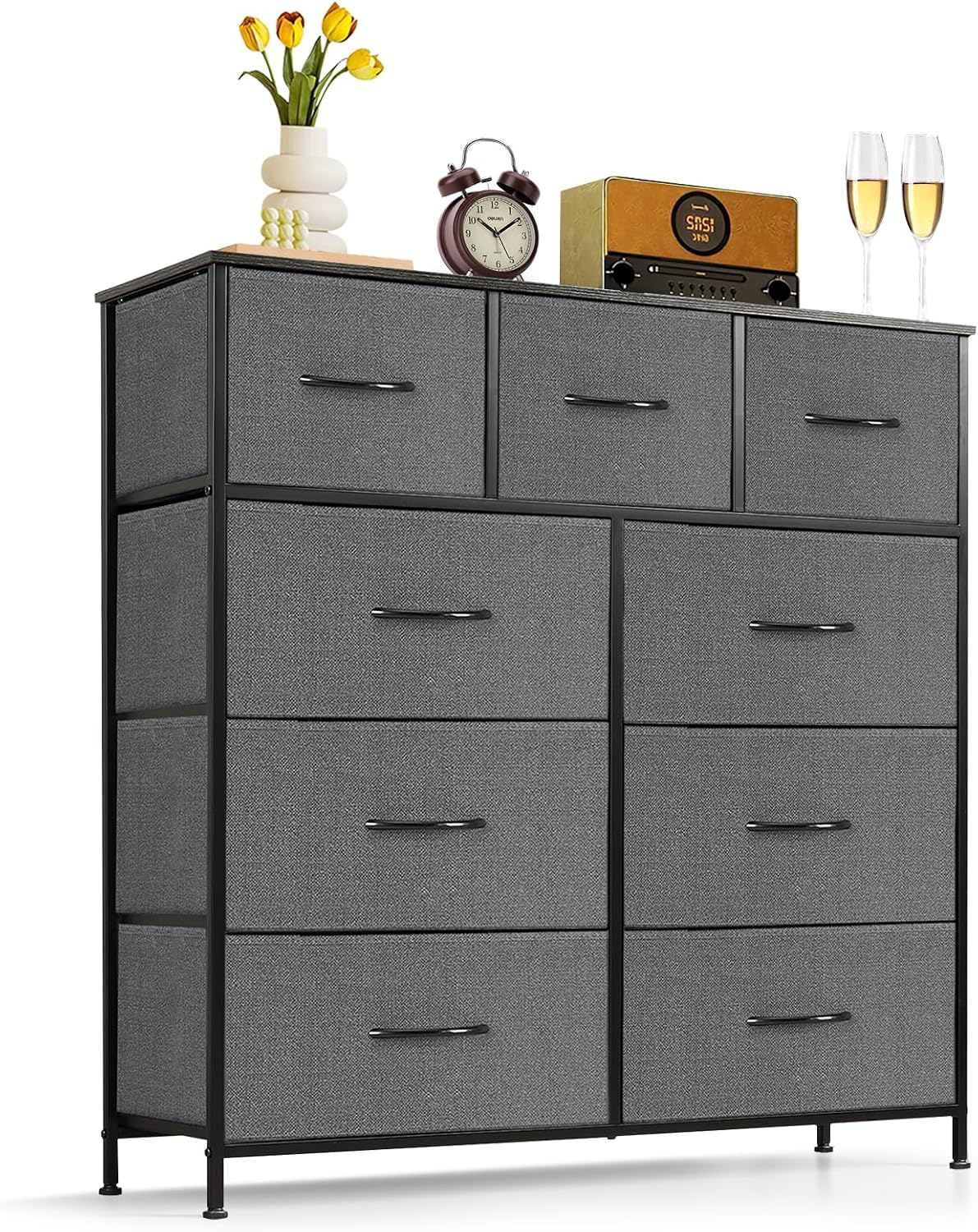 9-Drawer Dresser for Bedroom, Anti-Tip Tall Storage Organizer