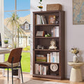 RWYHG 70" Walnut Tall Bookshelf, 5-Tier Thick Wooden Book Shelf by RWYHG