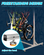 aluminum alloy freestanding bike rack for 4 bikes, side view