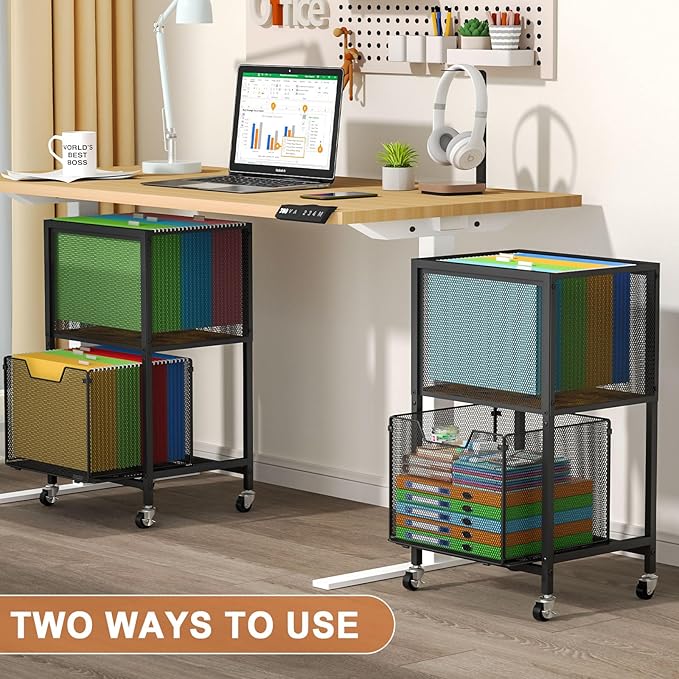 Tiaoheka Rolling File Cart, Mobile File Cabinet - Image 7