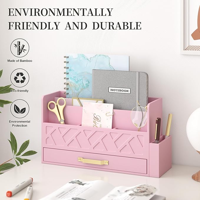 Wisuse Bamboo Desk Mail Organizer - Image 5