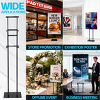 Noliven 4 PCS Adjustable Poster Stand, Double-Sided Freestanding Pedestal Sign - Image 7