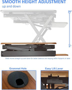 Rocelco 40" Large Height Adjustable Standing Desk Converter - Image 2