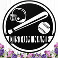 Personalized Baseball Metal Sign Custom Name Sign Baseball Player Gift Boys by HengMeiZiK