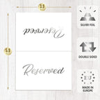 10 Pack Silver Reserved Table Signs - Image 6