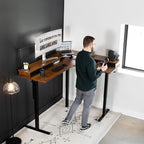 VIVO Electric 2-Tier Corner L-Shaped 63 x 55 inch Standing Desk, Height - Image 2