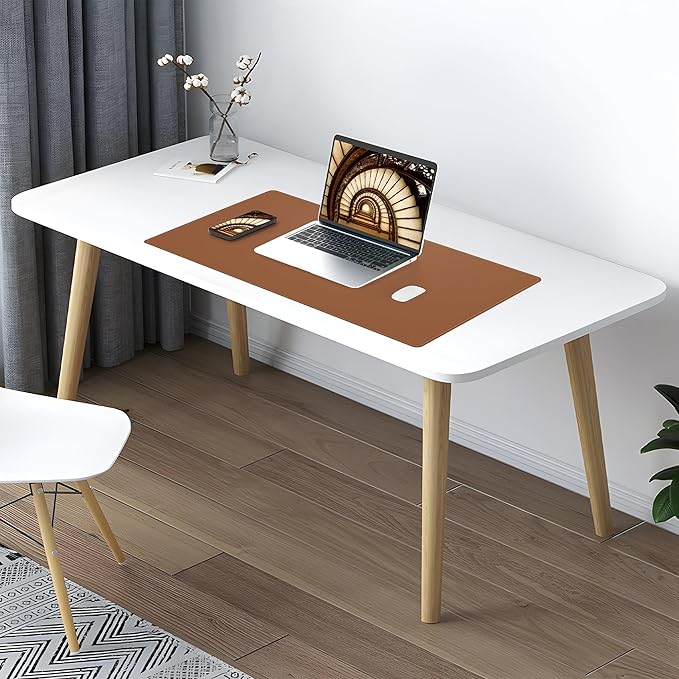 AFIING Dual-Sided Desk Pad, Natural Cork & PU Leather, Desk Mat Protector - Image 6