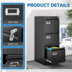 BYNSOE 3 Drawer File Cabinet - Image 8