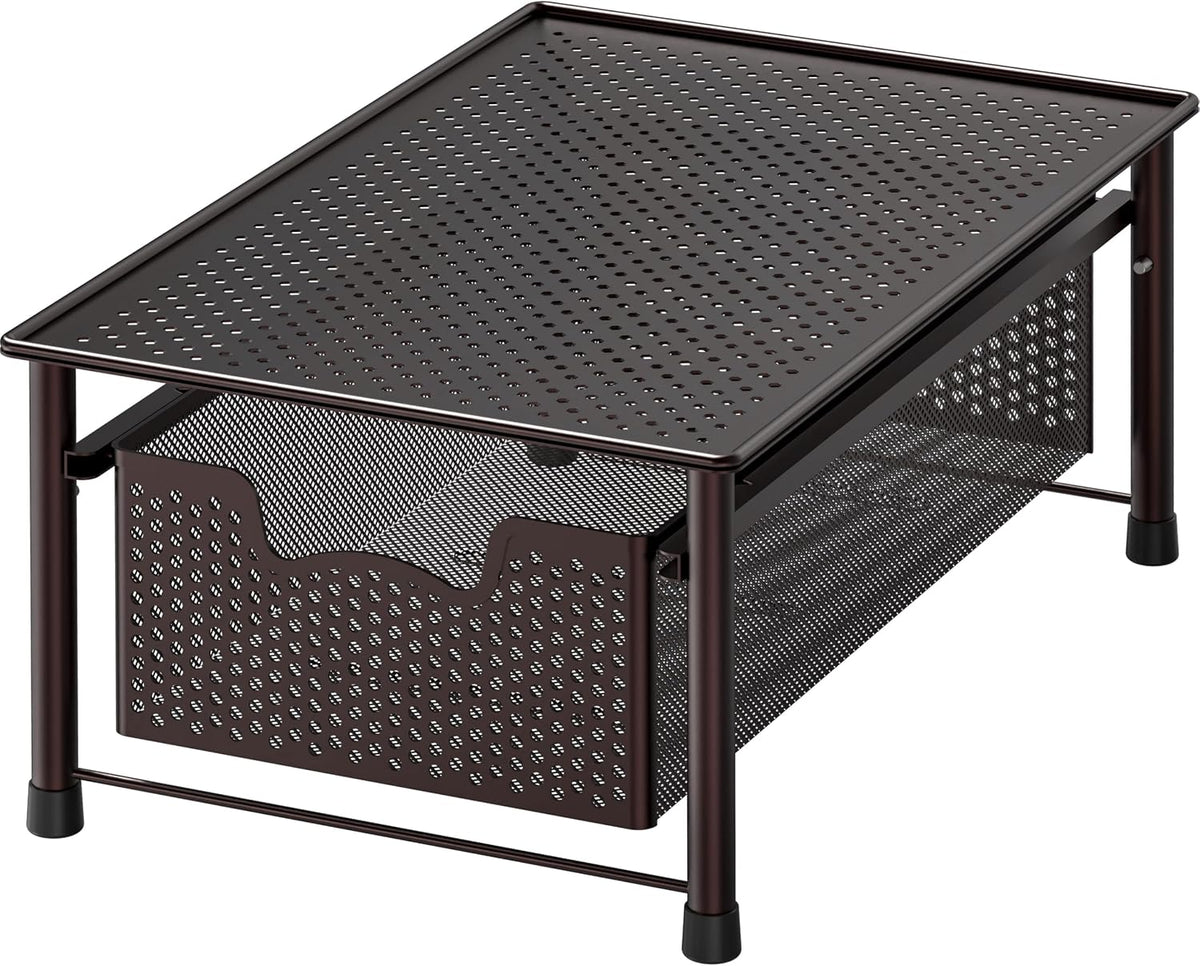 Simple Houseware Stackable Cabinet Basket Drawer Organizer, Bronze
