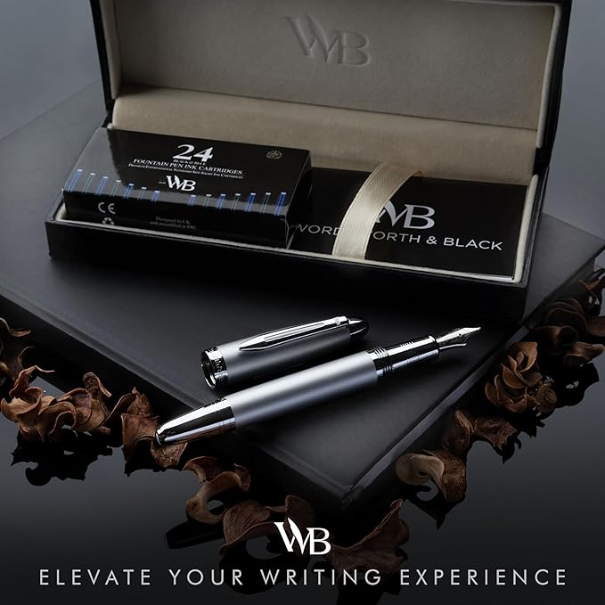 Wordsworth & Black Majesti Fountain Pen-, Luxury Case, 24K Gold Finish; 18K - Image 2