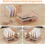 leketree rose gold desk organizer, office organization with, package contents