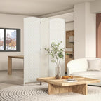 HOMCOM Room Divider, 3 Panel Folding Privacy Screen, 6FT Tall Portable Wicker - Image 2