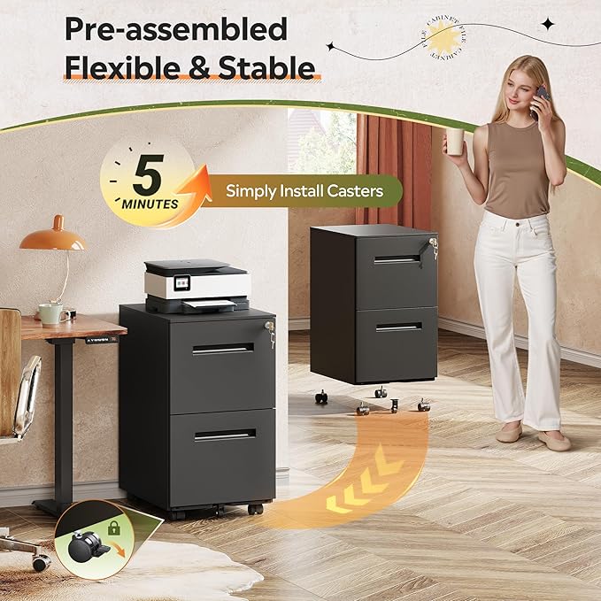 DEVAISE 2-Drawer Metal File Cabinet - Image 6